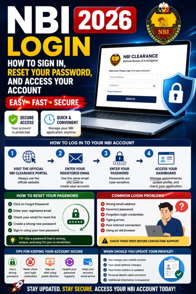 NBI Login 2026 How to Sign In, Reset Your Password, and Access Your Account